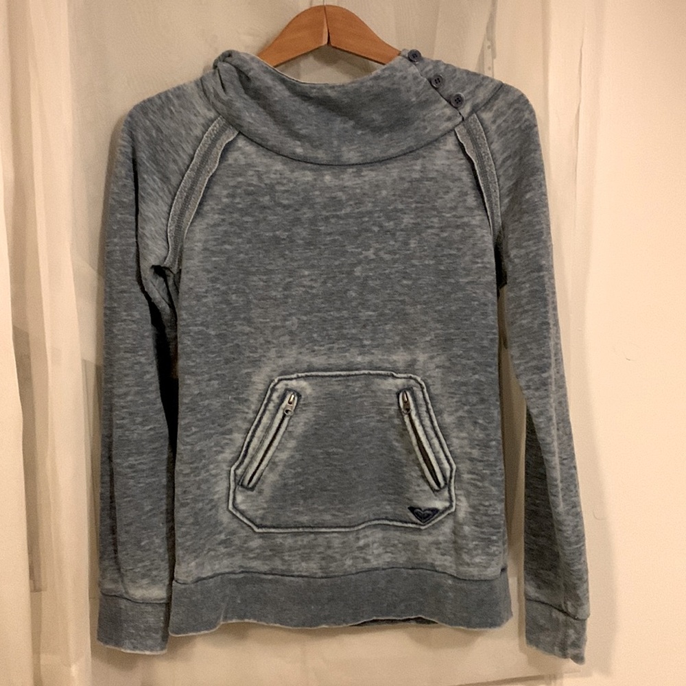 Roxy button cowl neck hooded sweatshirt